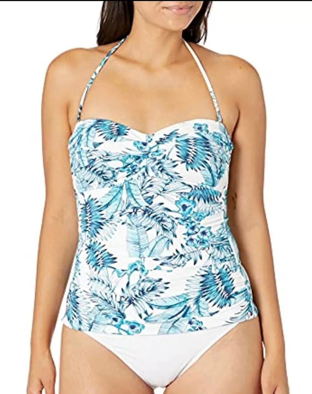 La Blanca Aquamarine Tranq Twist Bandeau Tankini Top 4 NWOT